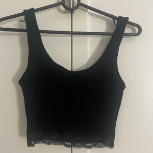 Black Lace Crop tank
